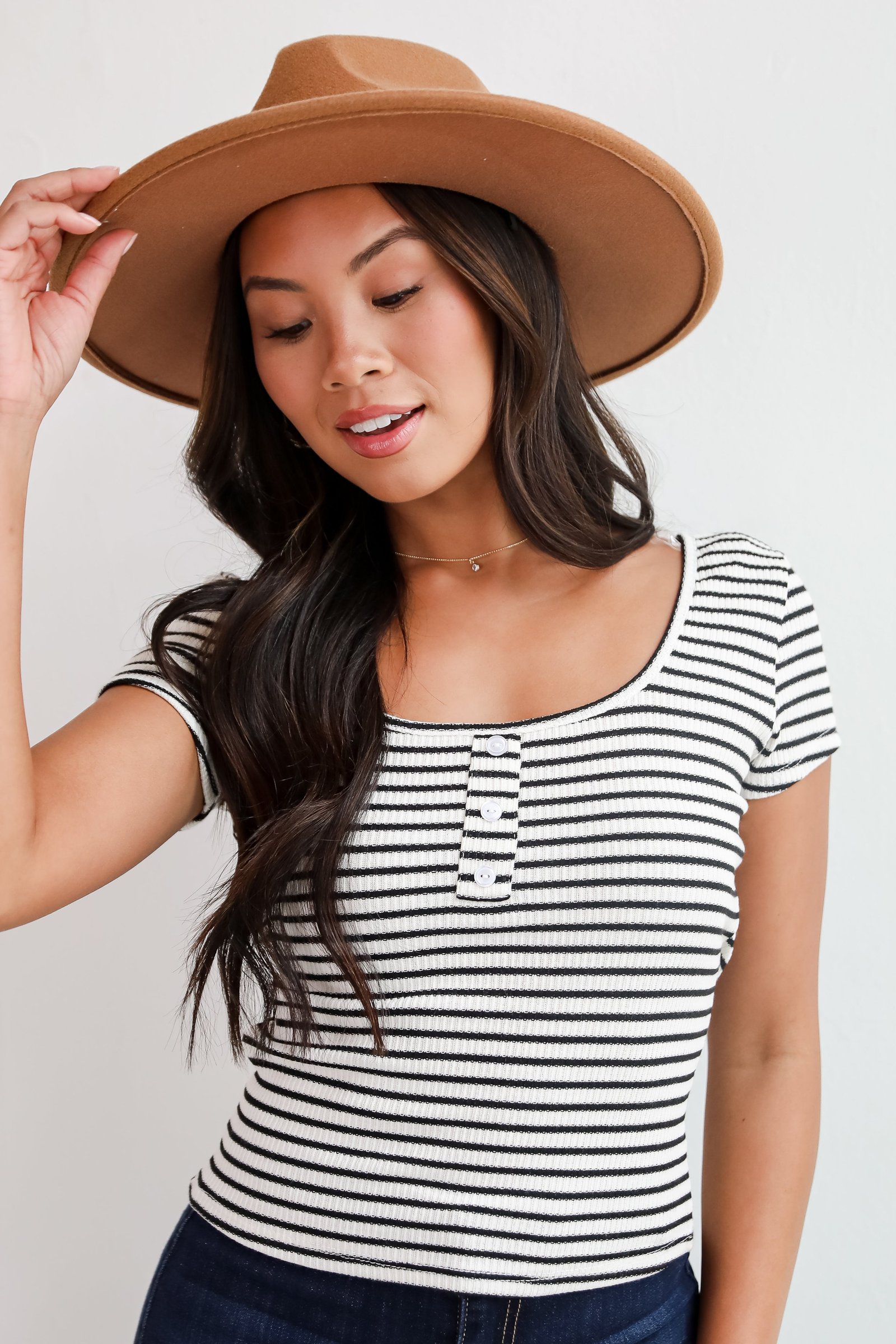 Envied Comfort Ivory Striped Knit Top - DU DEAL JR18