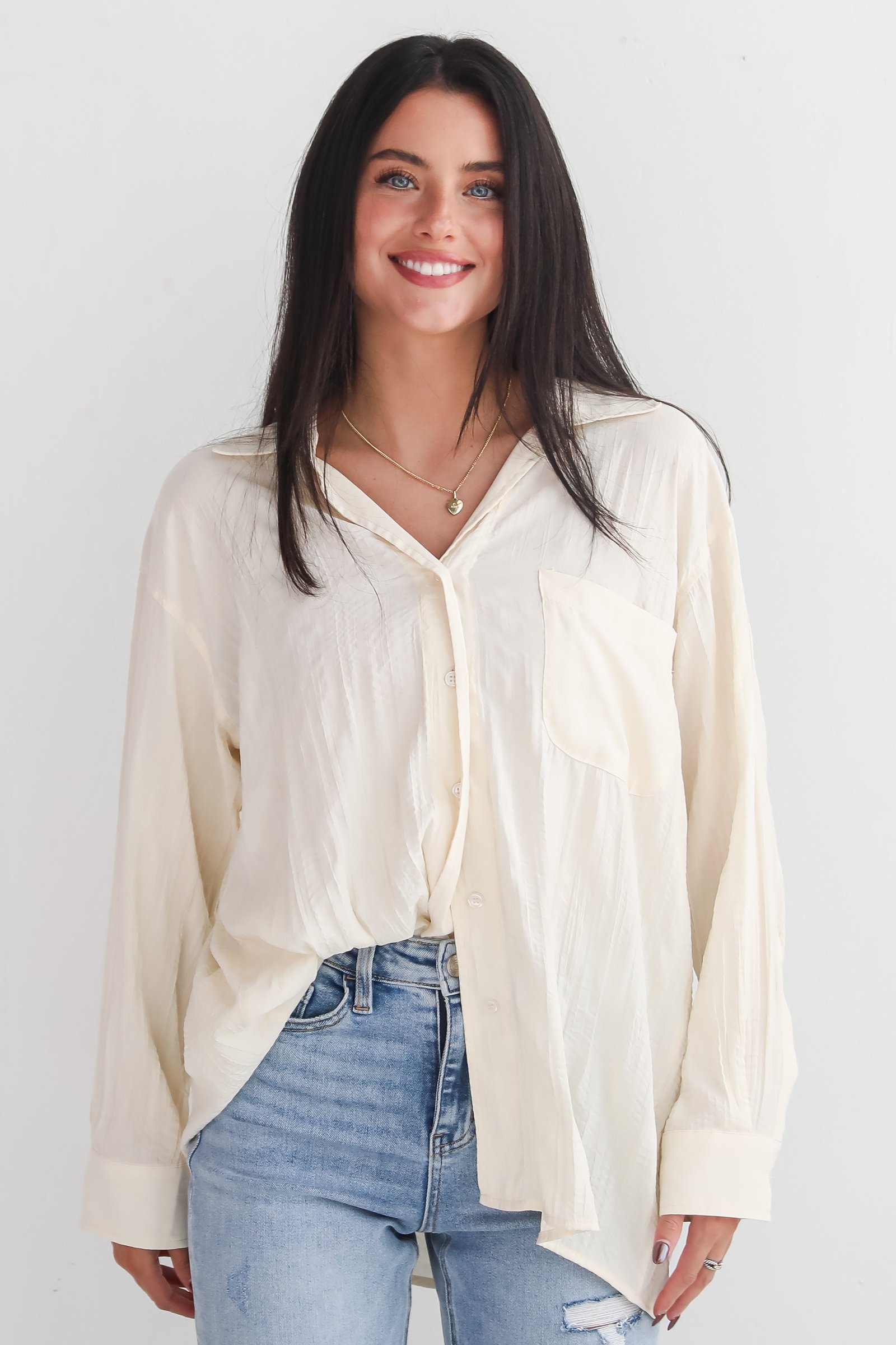 Obviously Perfect Button-Up Blouse JR40