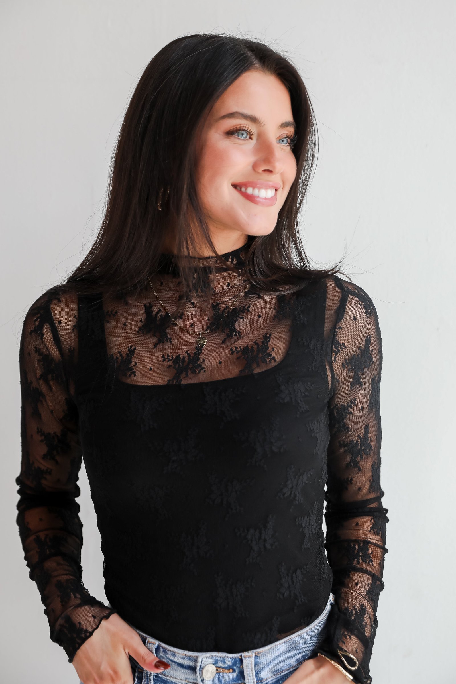 Gorgeous Attraction Lace Mesh Top JR36