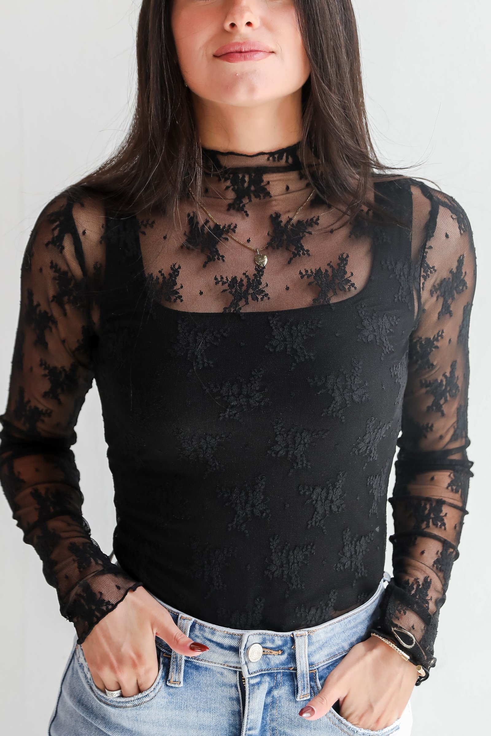 Gorgeous Attraction Lace Mesh Top JR36