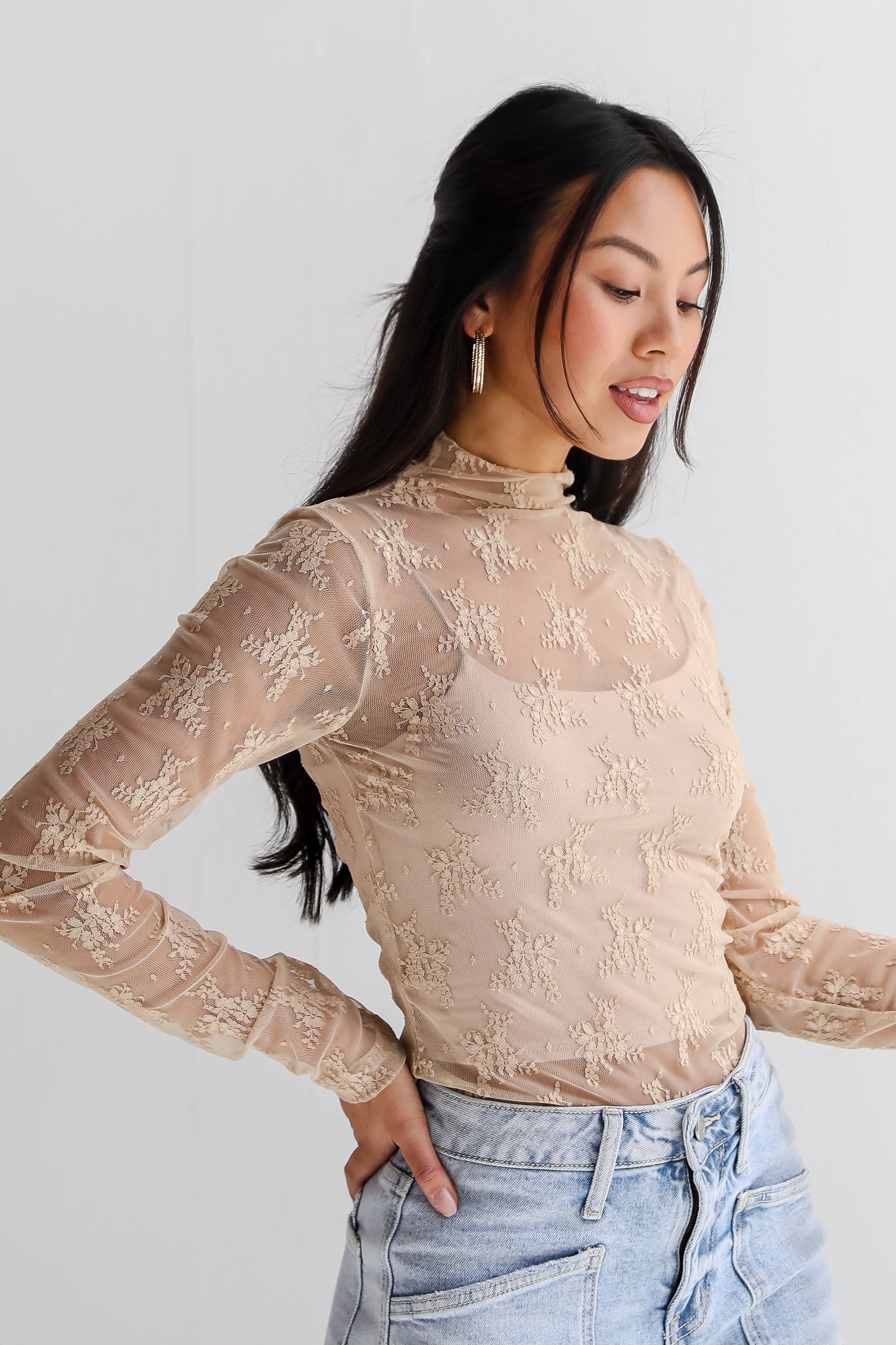 Gorgeous Attraction Lace Mesh Top JR36