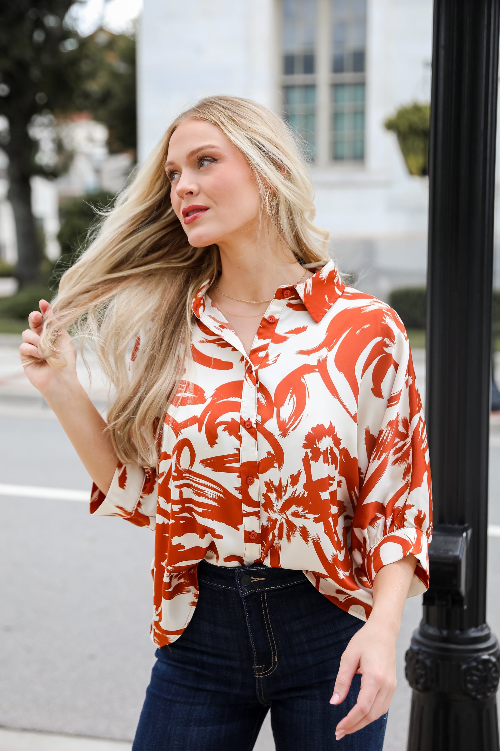 Essential Charmer Ivory Satin Blouse JR39