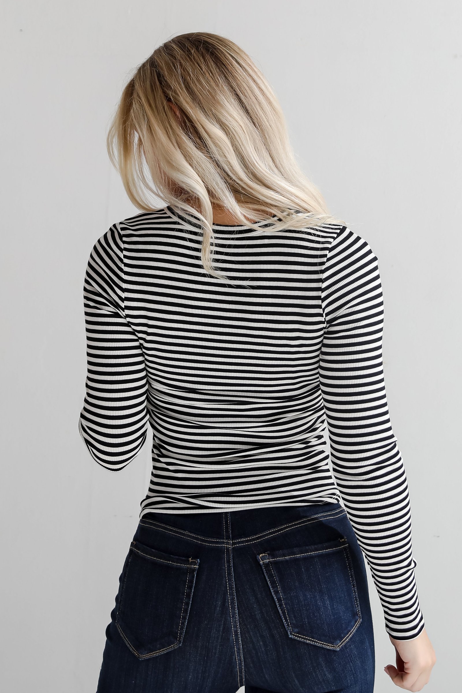 Ashley Striped Ribbed Knit Top JR17